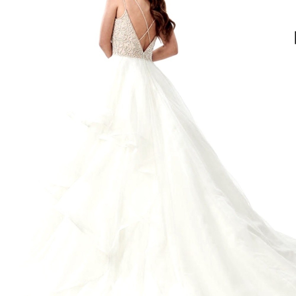 Rachel Allan Wedding Pageant dress gown NWT bright WHITE 8
